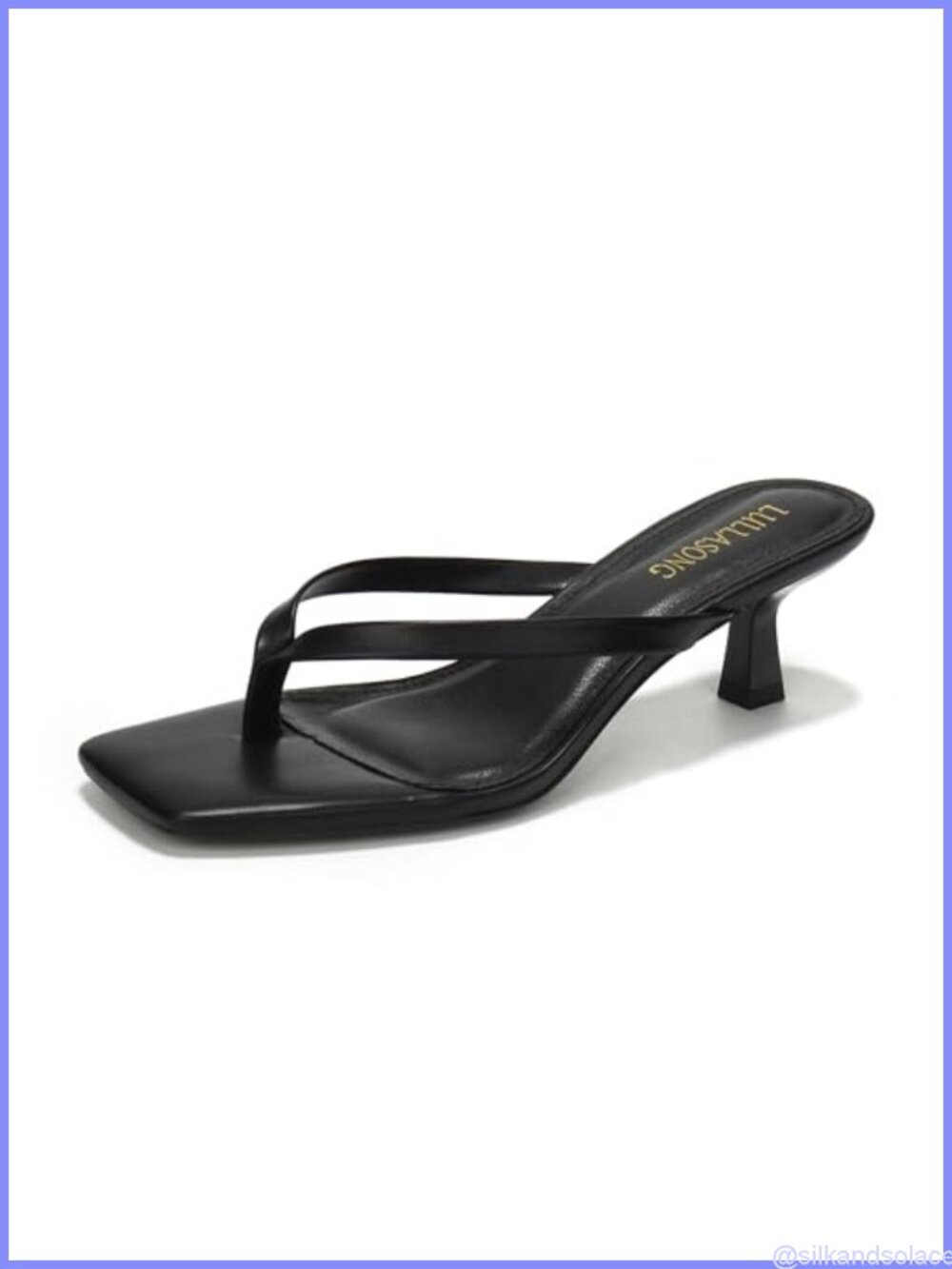 Women's Kitten Heels Sandals Square Open Toe Flip Flop Heels 1.8-2 Inch Heeled